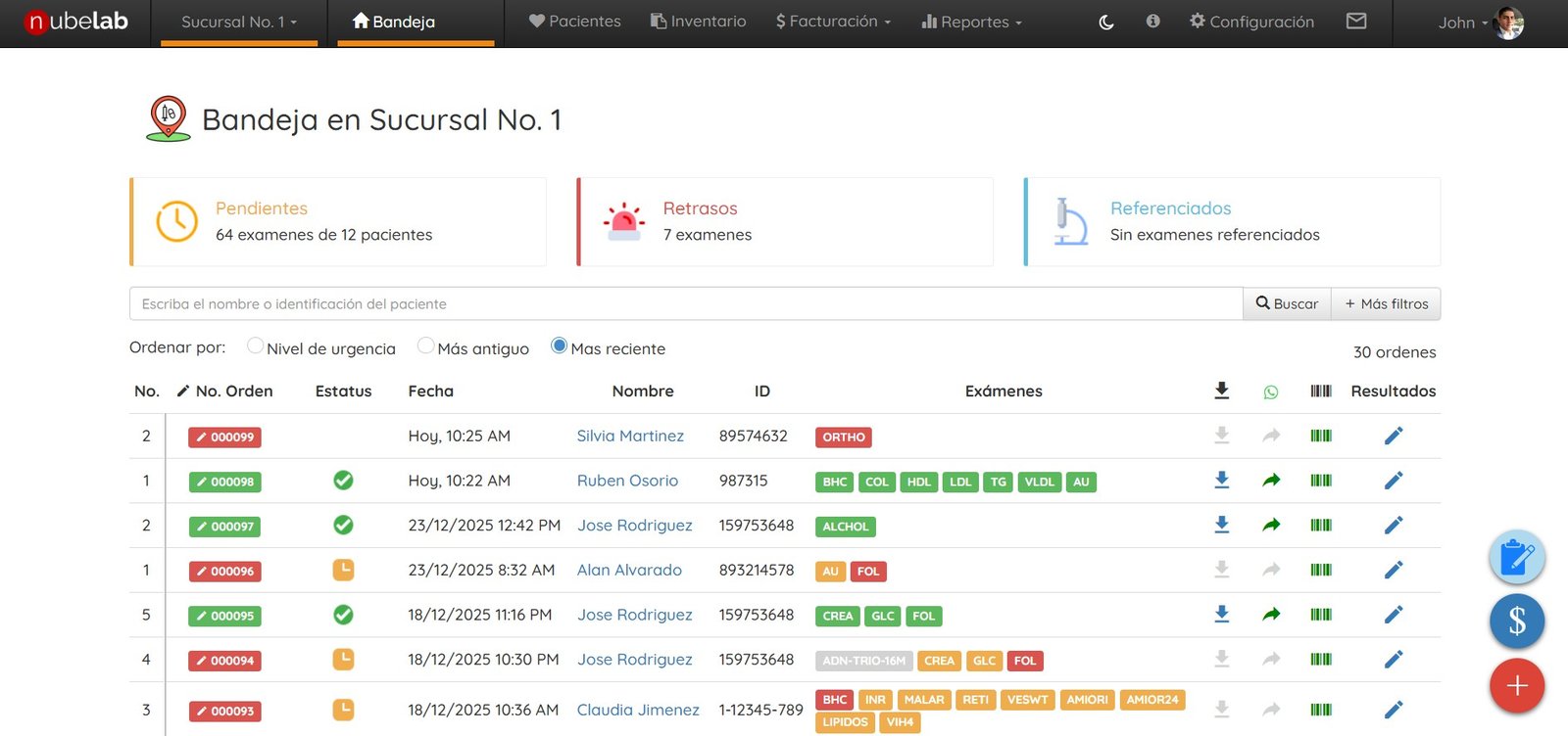 Bandeja de trabajo SaavyLab